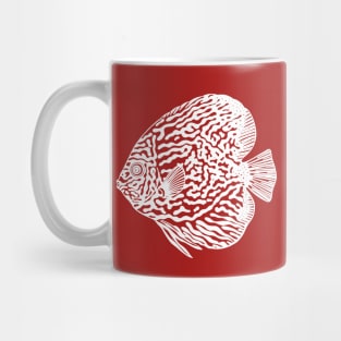 Pompadour Fish or Discus Fish - aquarium lovers detailed drawing Mug